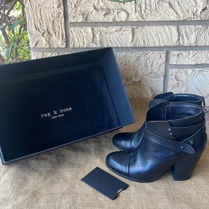 Rag & Bone Harrow boots black Ankle Leather Size 38 Box